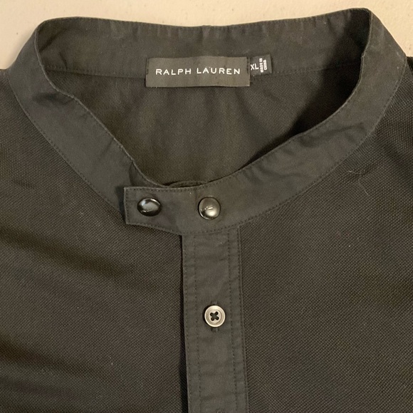 Ralph Lauren Black Label Button Front Chest Pockets Long Sleeve Shirt Black - Picture 10 of 14